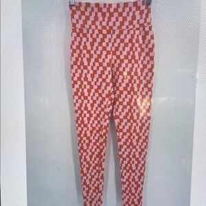 Geometric Red and Pink Leggings